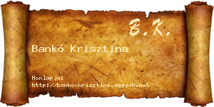 Bankó Krisztina névjegykártya