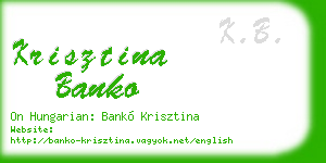 krisztina banko business card