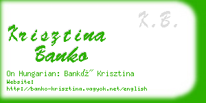 krisztina banko business card